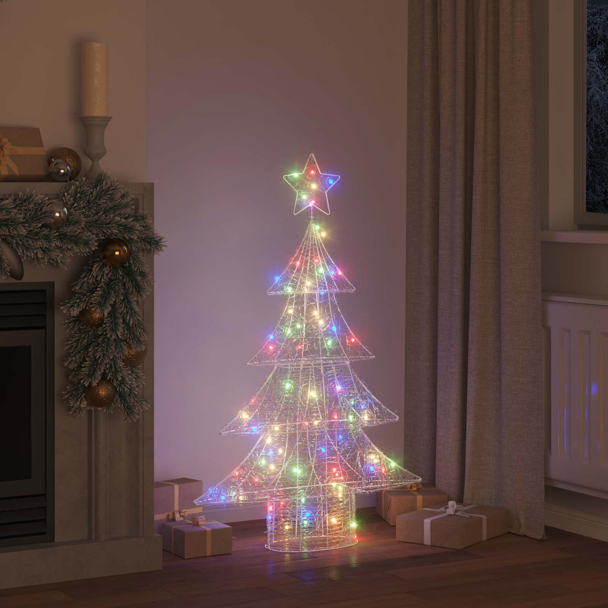 VidaXL Weihnachtsbaum mit 100 LEDs mehrfarbig 120 cm Acryl