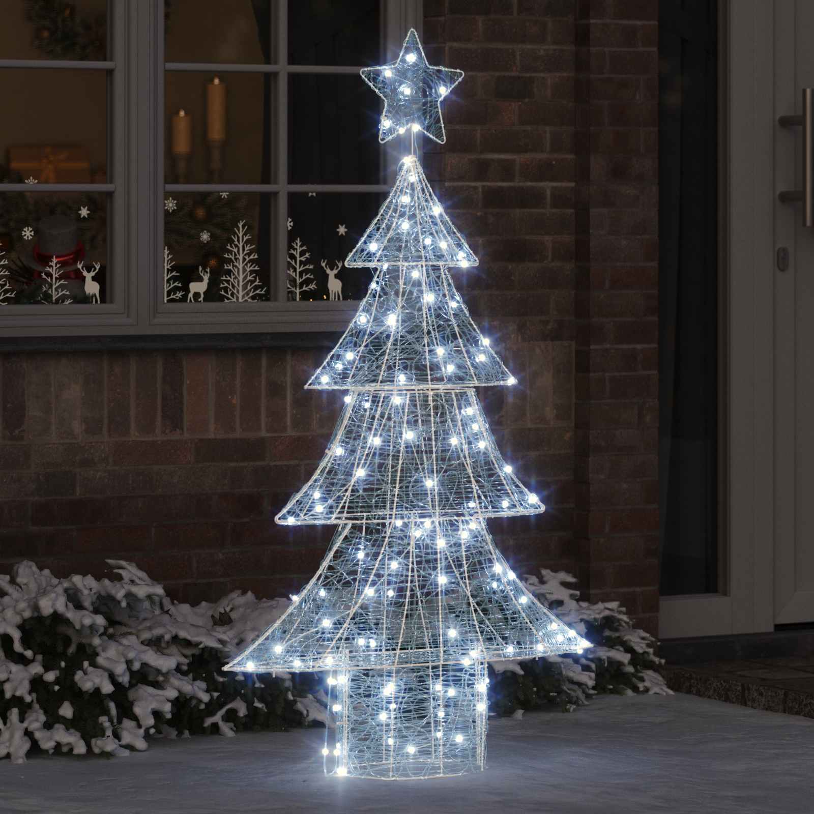 VidaXL Weihnachtsbaum mit 160 LED kaltweiß 150 cm Acryl