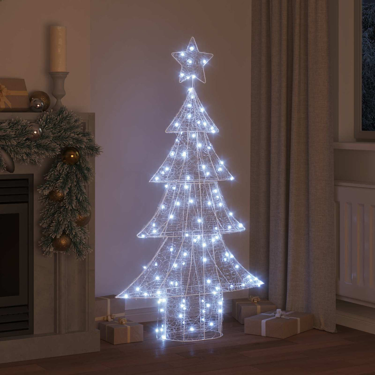 VidaXL Weihnachtsbaum mit 160 LED kaltweiß 150 cm Acryl