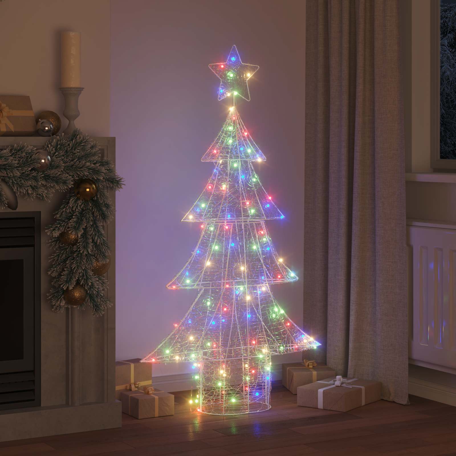 VidaXL Weihnachtsbaum mit 160 LEDs mehrfarbig 150 cm Acryl