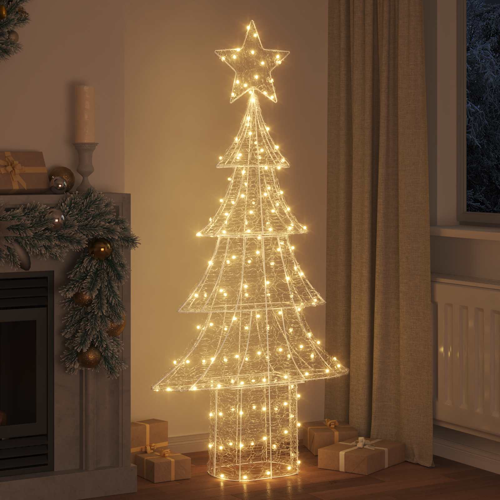 VidaXL Weihnachtsbaum mit 240 LED warmweiß 150 cm Acryl