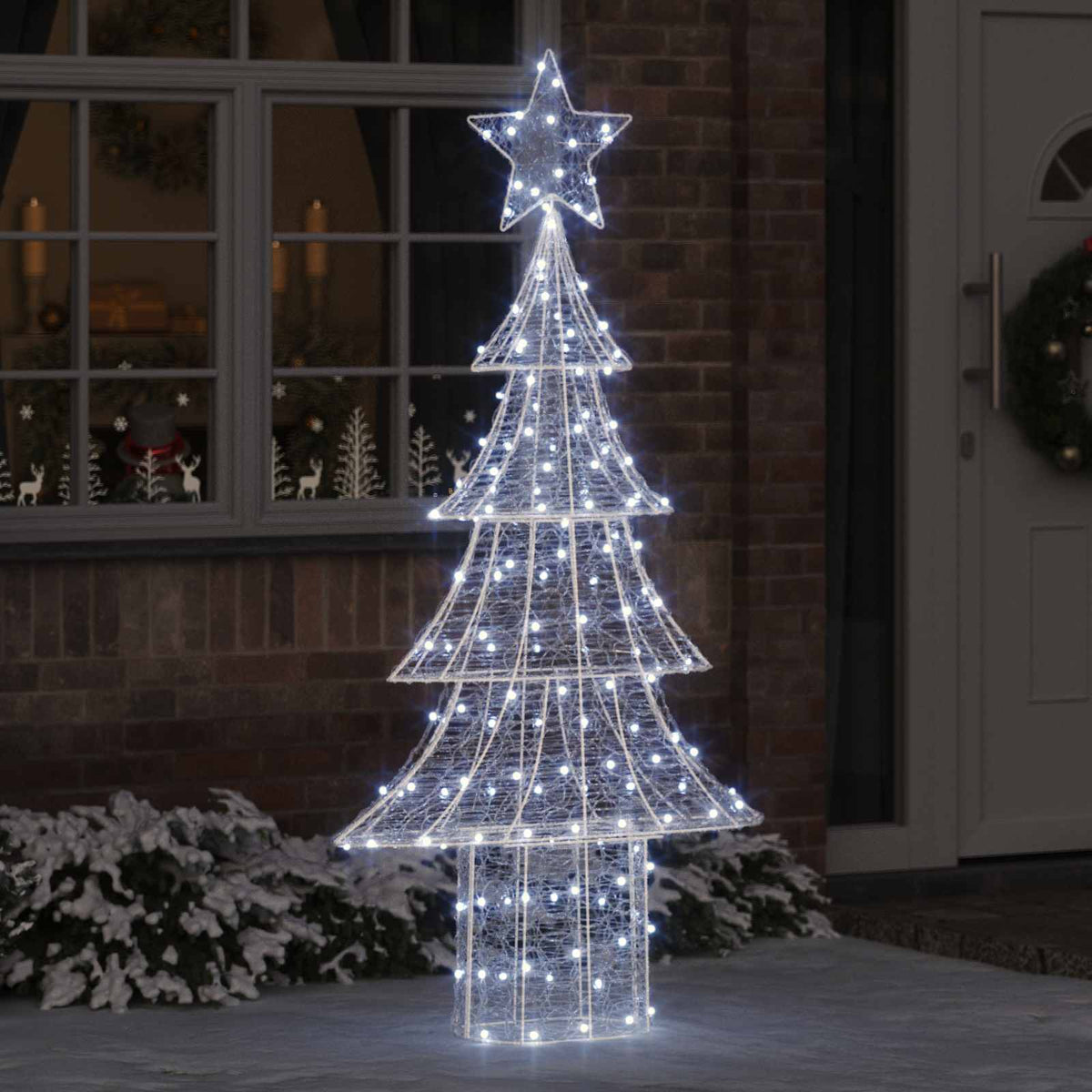 VidaXL Weihnachtsbaum mit 240 LED kaltweiß 180 cm Acryl