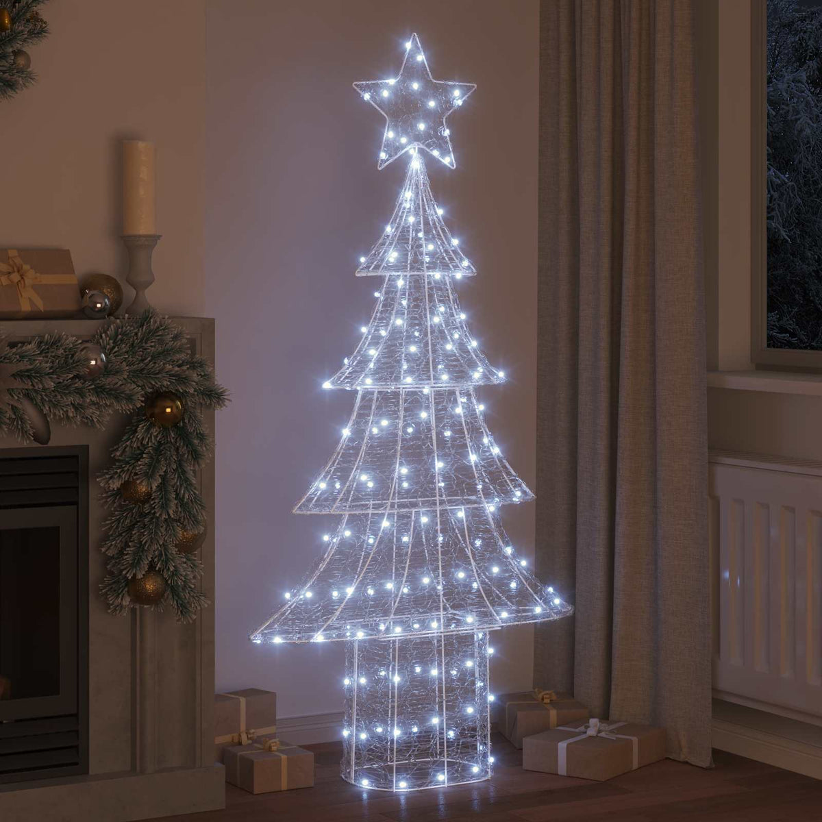 VidaXL Weihnachtsbaum mit 240 LED kaltweiß 180 cm Acryl