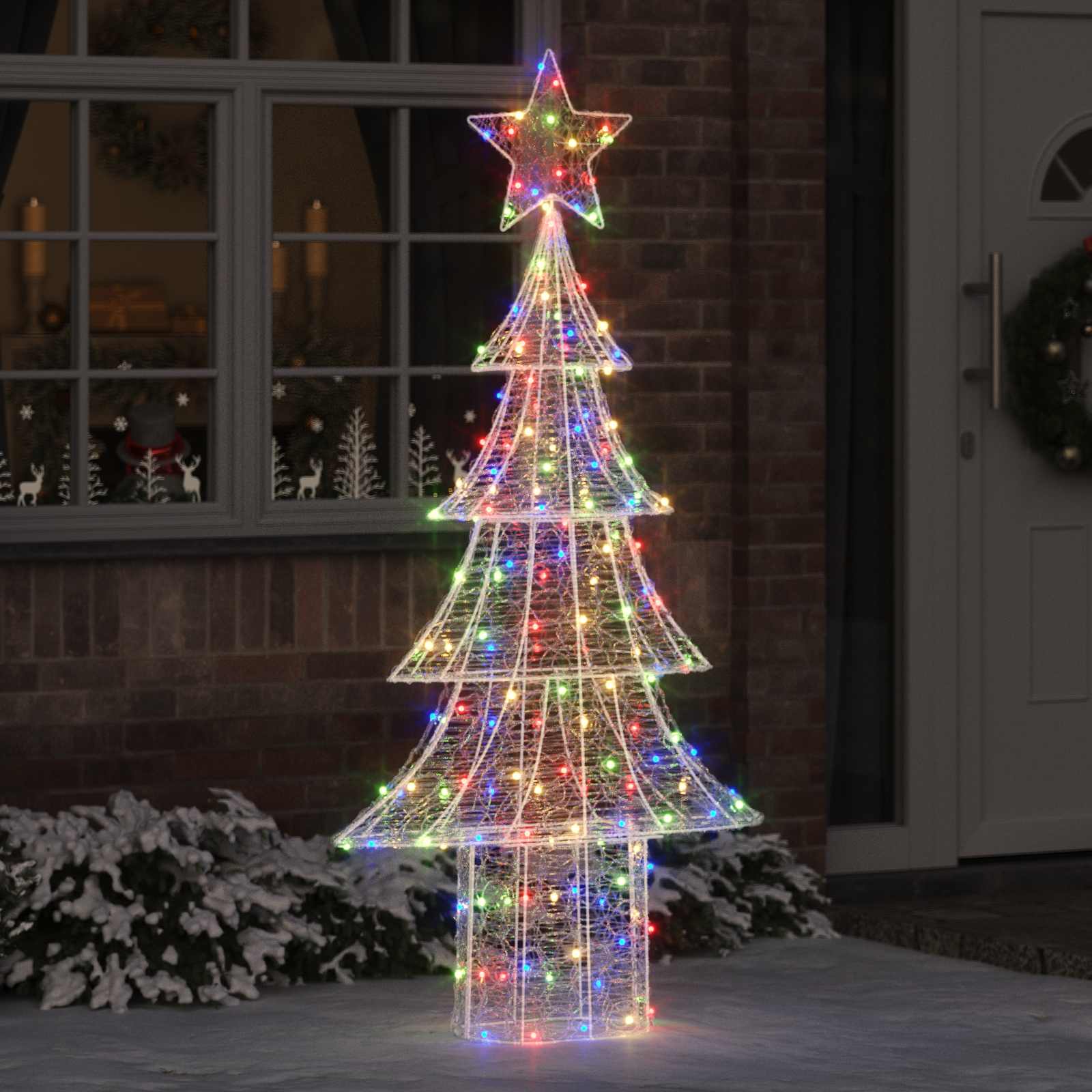 VidaXL Weihnachtsbaum mit 240 LEDs mehrfarbig 180 cm Acryl