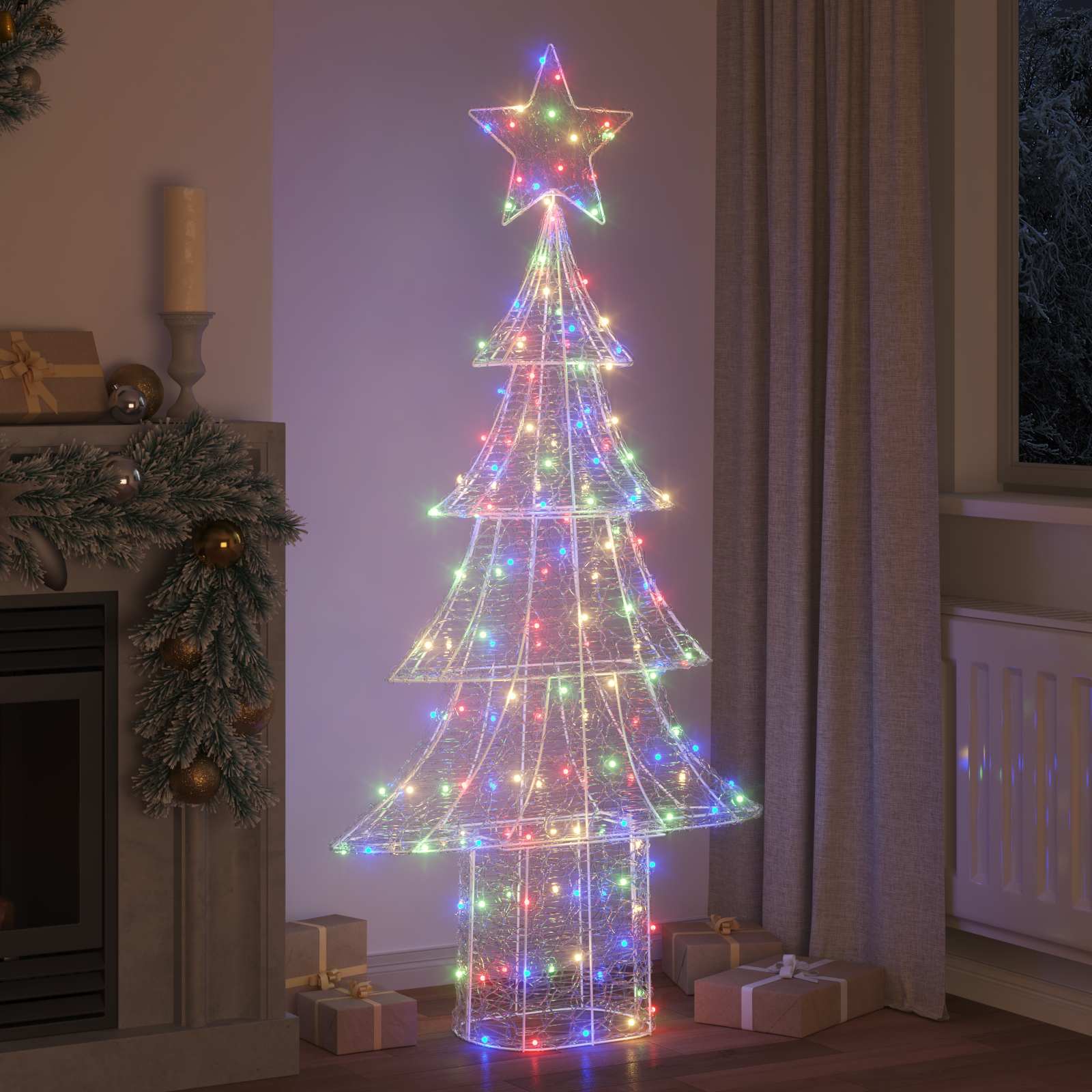 VidaXL Weihnachtsbaum mit 240 LEDs mehrfarbig 180 cm Acryl