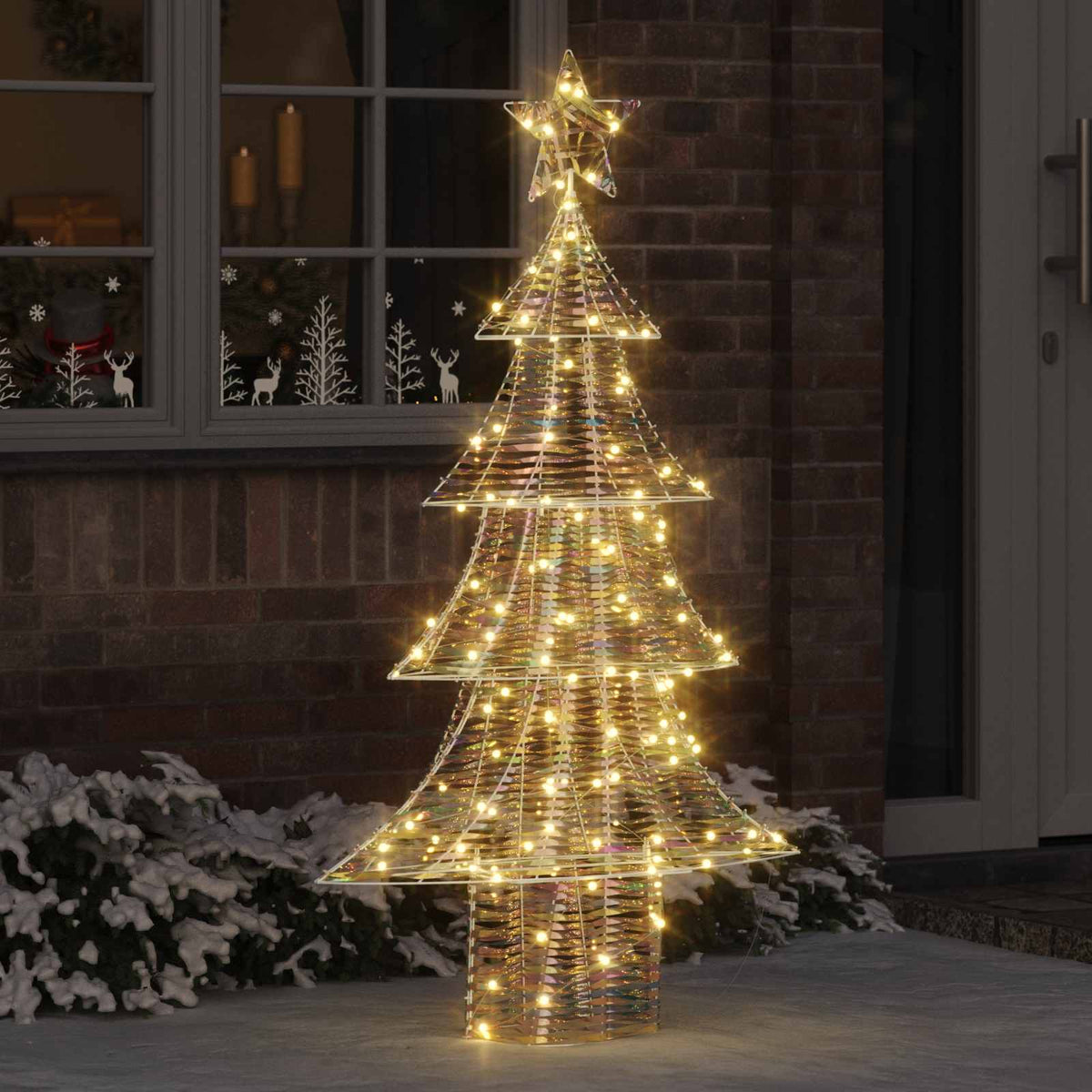 VidaXL Weihnachtsbaum mit 160 LED warmweiß 150 cm Kappe