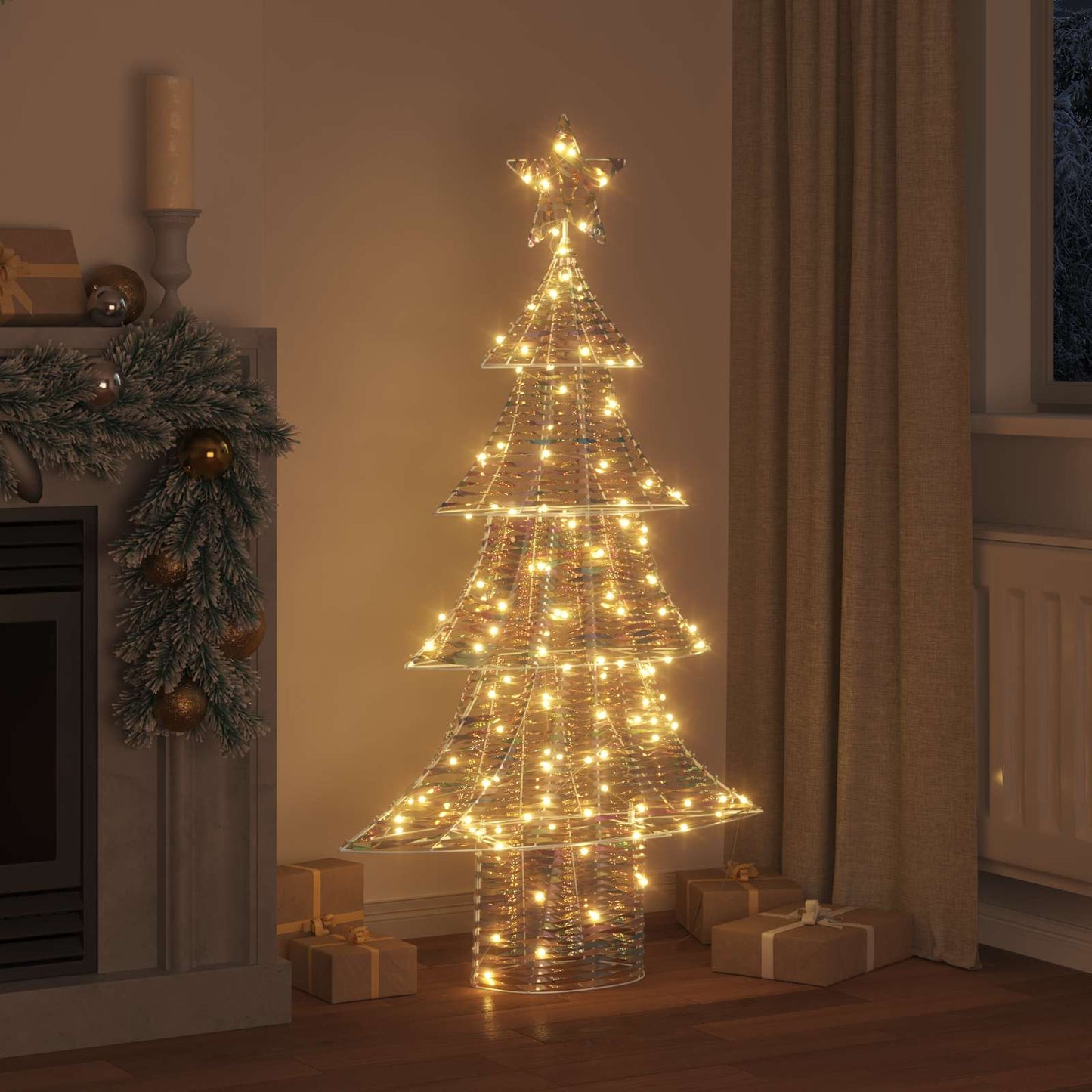 VidaXL Weihnachtsbaum mit 160 LED warmweiß 150 cm Kappe