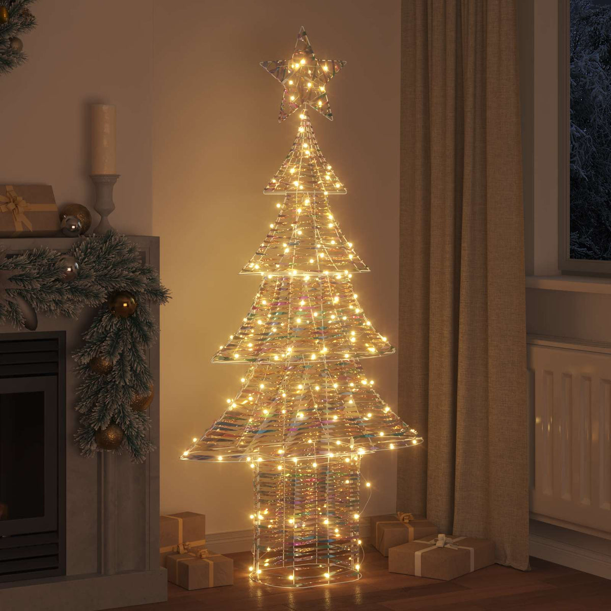 VidaXL Weihnachtsbaum mit 240 LED warmweiß 181 cm Kappe