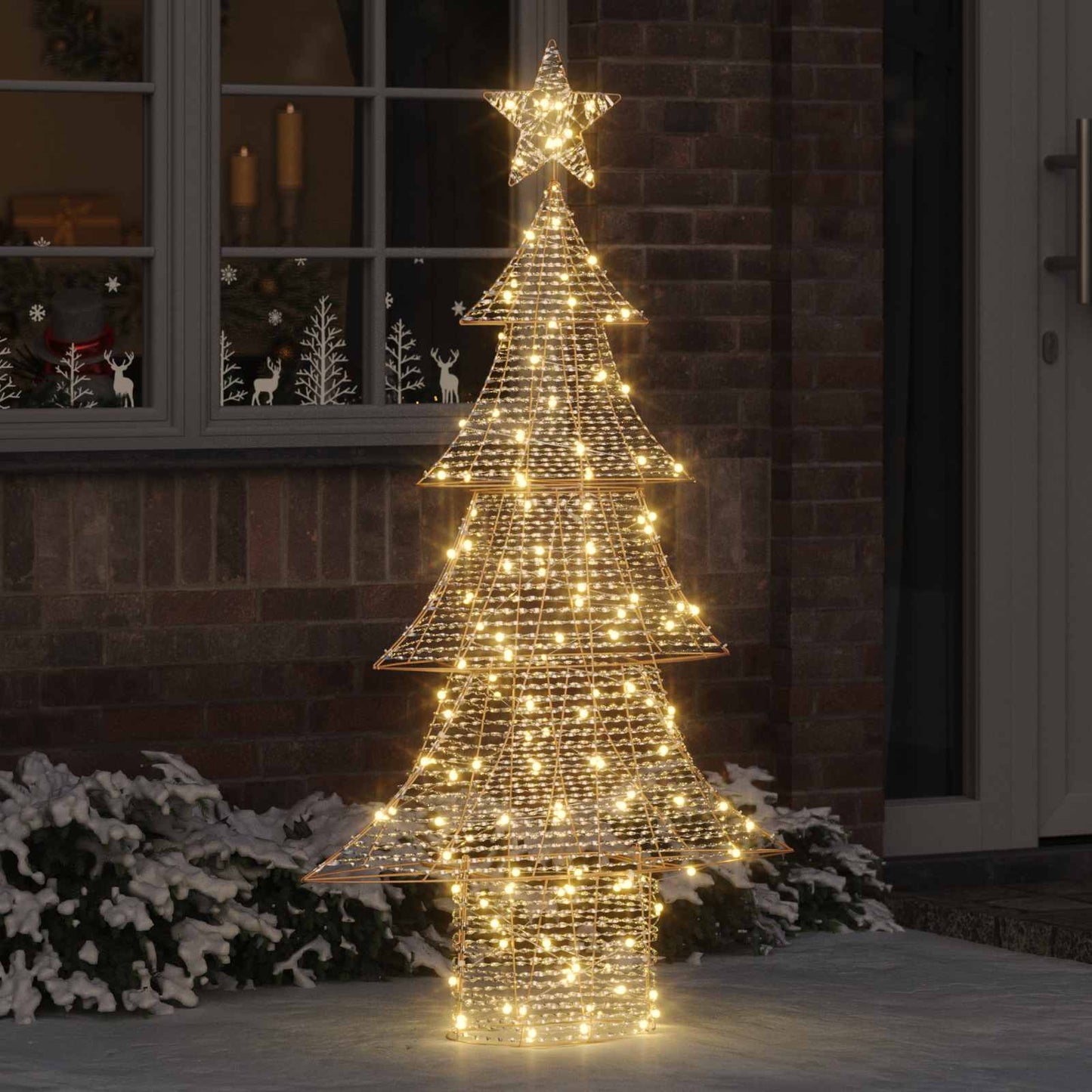 VidaXL Weihnachtsbaum mit 160 LED warmweiß 151 cm Kappe