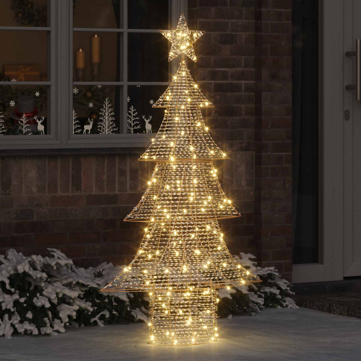 VidaXL Weihnachtsbaum mit 160 LED warmweiß 151 cm Kappe