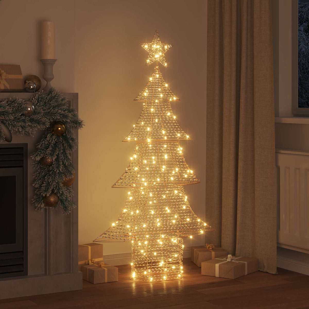 VidaXL Weihnachtsbaum mit 160 LED warmweiß 151 cm Kappe