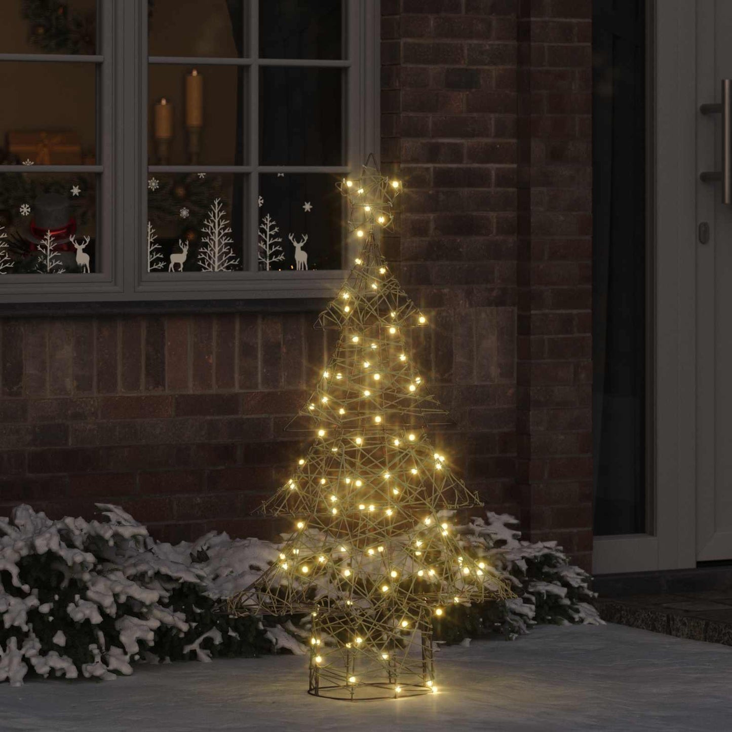 VidaXL Weihnachtsbaum mit 120 LED warmweiß 150 cm Rattan