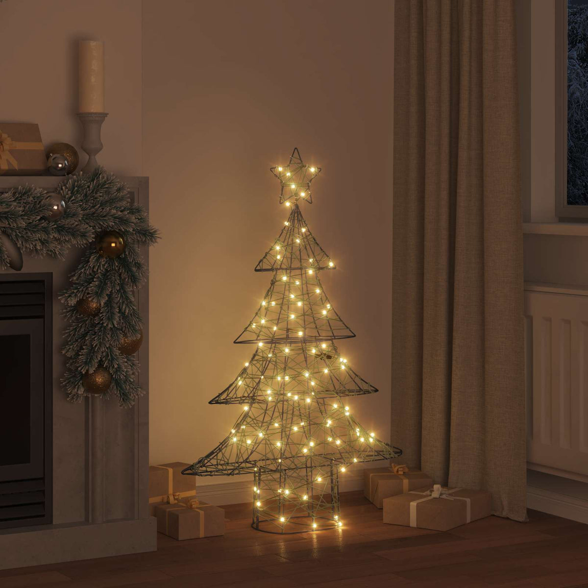 VidaXL Weihnachtsbaum mit 120 LED warmweiß 150 cm Rattan