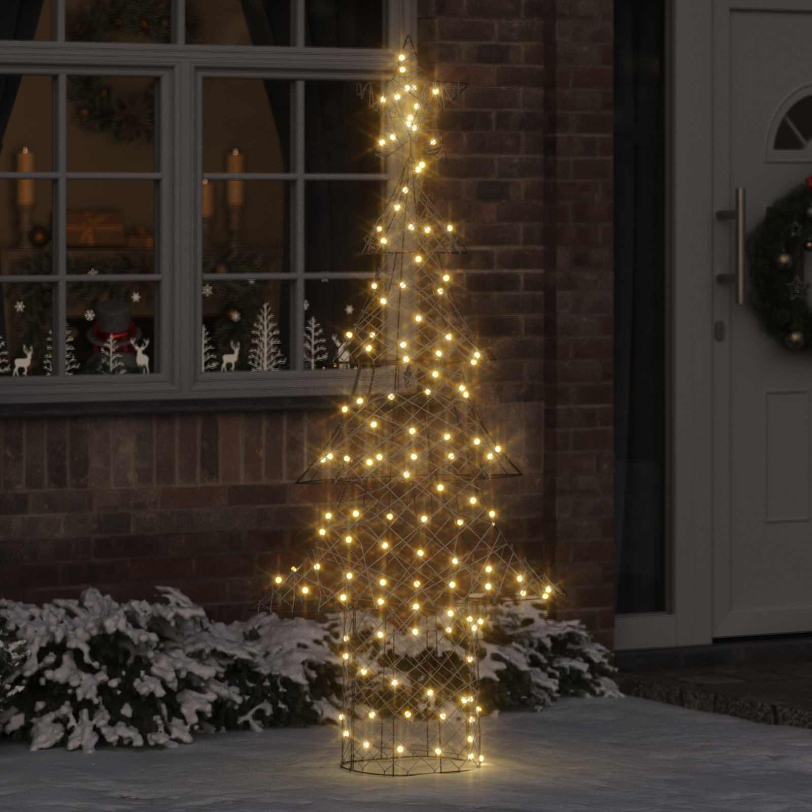 VidaXL Weihnachtsbaum mit 240 LED warmweiß 180 cm Rattan