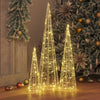 VidaXL Weihnachtsbaum mit 90 LED 3 Stück warmweiß 20 x 20 x 80 cm Acryl