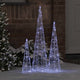 VidaXL Weihnachtsbaum mit 90 LED 3 Stück kaltweiß 20 x 20 x 80 cm Acryl