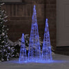 Vidaxx Weihnachtsbaum mit 90 LED 3 Stück blau 20 x 20 x 80 cm Acryl