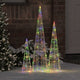 Vidaxx Weihnachtsbaum mit 90 LED 3 Stück mehrfarbig 20 x 20 x 80 cm Acryl