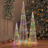 Vidaxx Weihnachtsbaum mit 90 LED 3 Stück mehrfarbig 20 x 20 x 80 cm Acryl