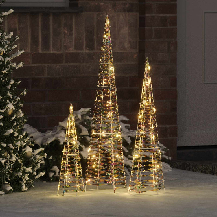 VidaXL Weihnachtsbaum mit 90 LED 3 Stück warmweiß 20 x 20 x 80 cm Kappe