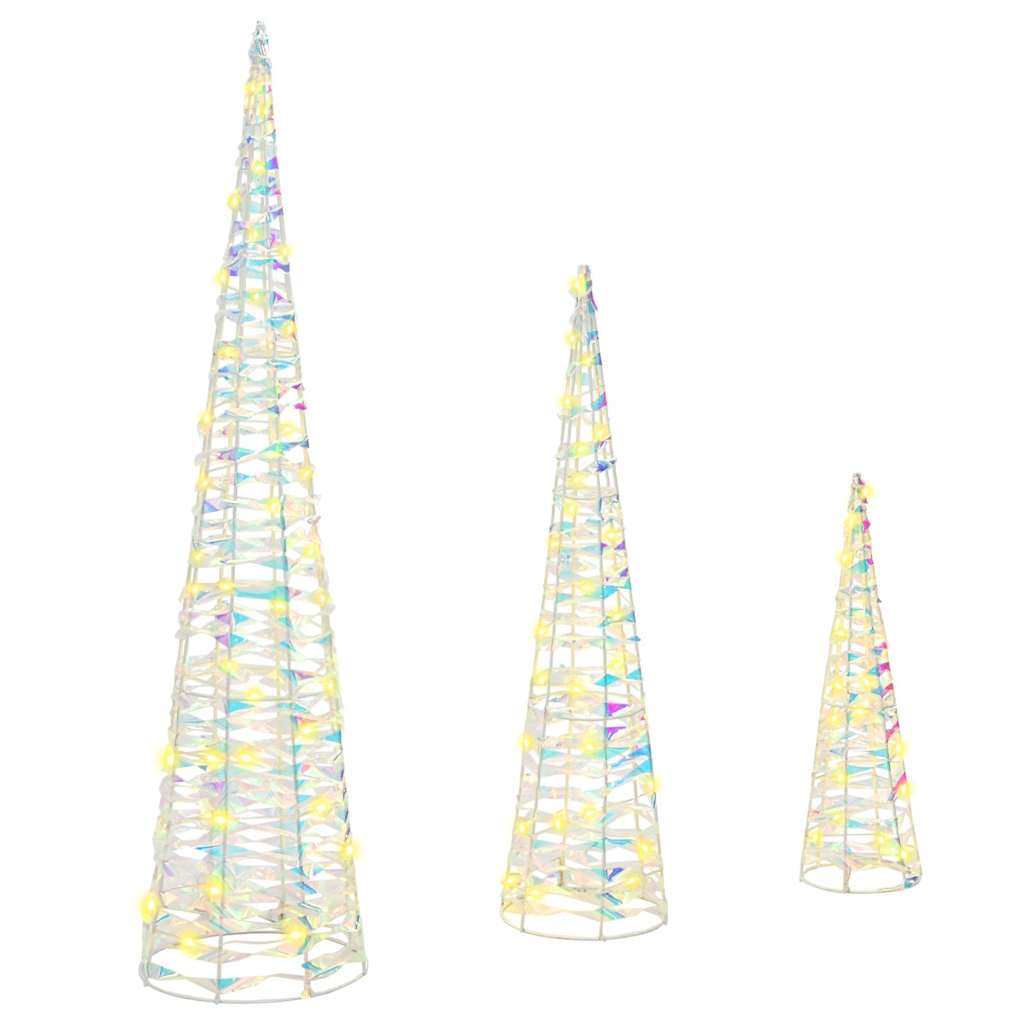 VidaXL Weihnachtsbaum mit 90 LED 3 Stück warmweiß 20 x 20 x 80 cm Kappe