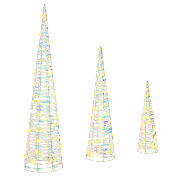 VidaXL Weihnachtsbaum mit 90 LED 3 Stück warmweiß 20 x 20 x 80 cm Kappe