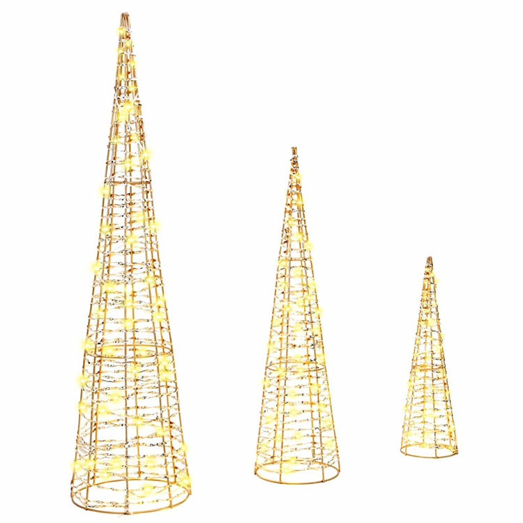 VidaXL Weihnachtsbaum mit 90 LED 3 Stück warmweiß 20 x 20 x 80 cm Kappe
