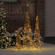 VidaXL Weihnachtsbaum mit 90 LED 3 Stück warmweiß 20 x 20 x 80 cm Rattan