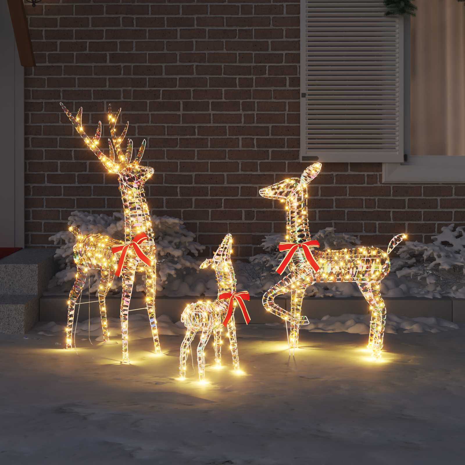 Vidaxx Rentierfamilie mit 300 LED 3 Stück warmweiß 67 x 26 x 127 cm Kappe