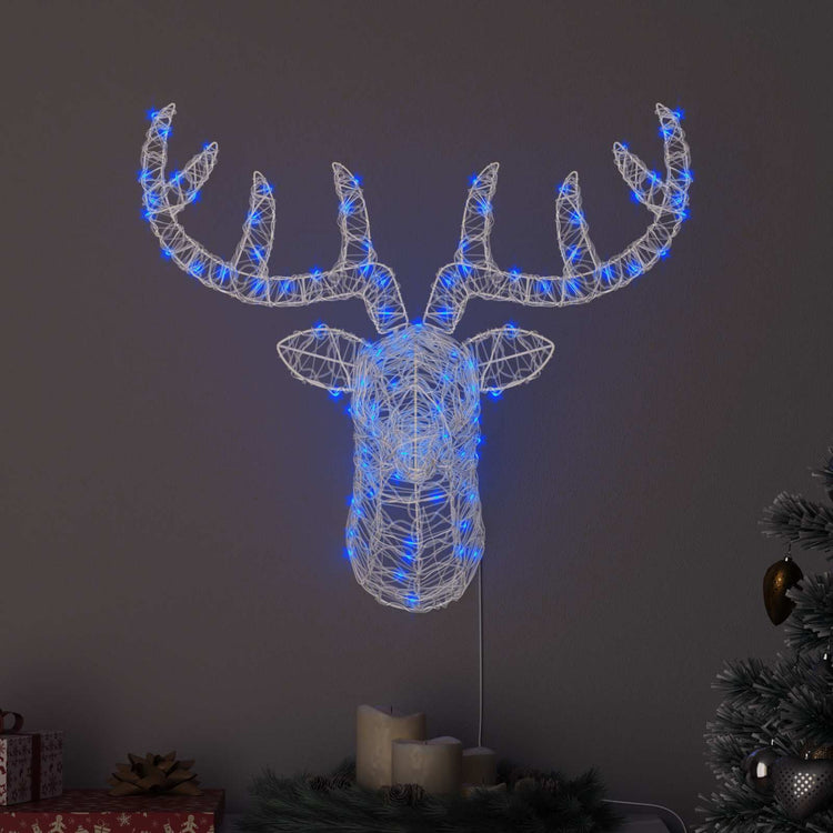 Vidaxx Hirschkopf mit 140 LED blau 68 x 36,5 x 62,5 cm Acryl