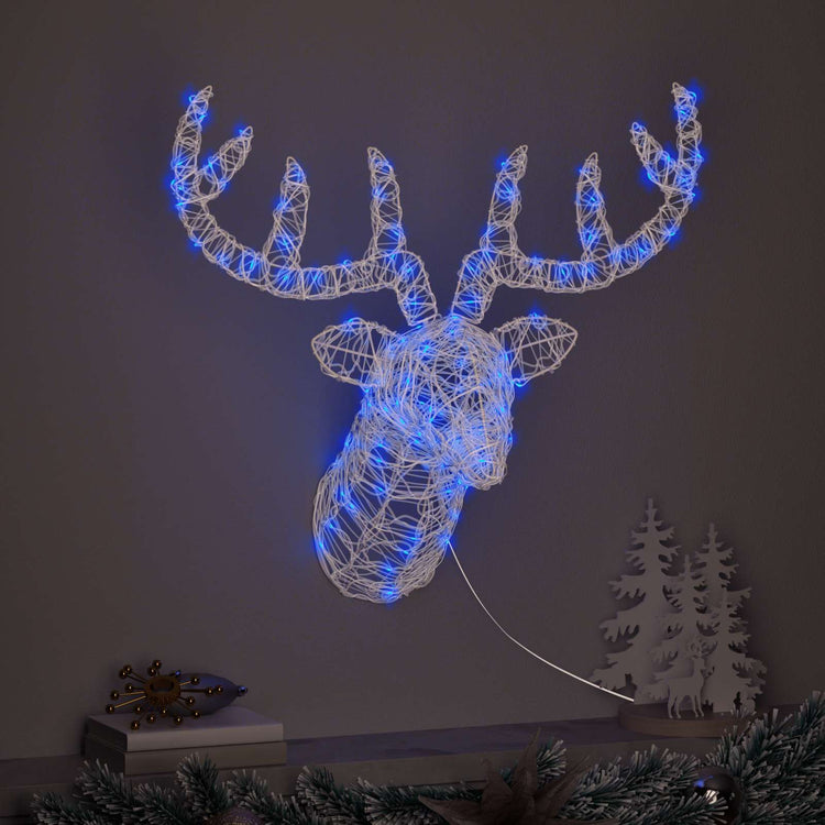 Vidaxx Hirschkopf mit 140 LED blau 68 x 36,5 x 62,5 cm Acryl