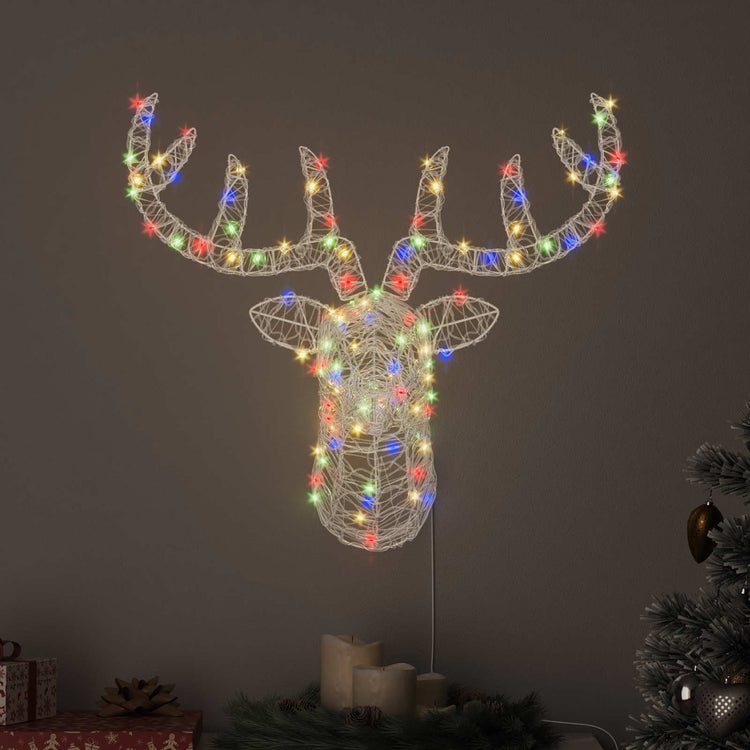 Vidaxx Hirschkopf mit 140 LED bunt 68 x 36,5 x 62,5 cm Acryl
