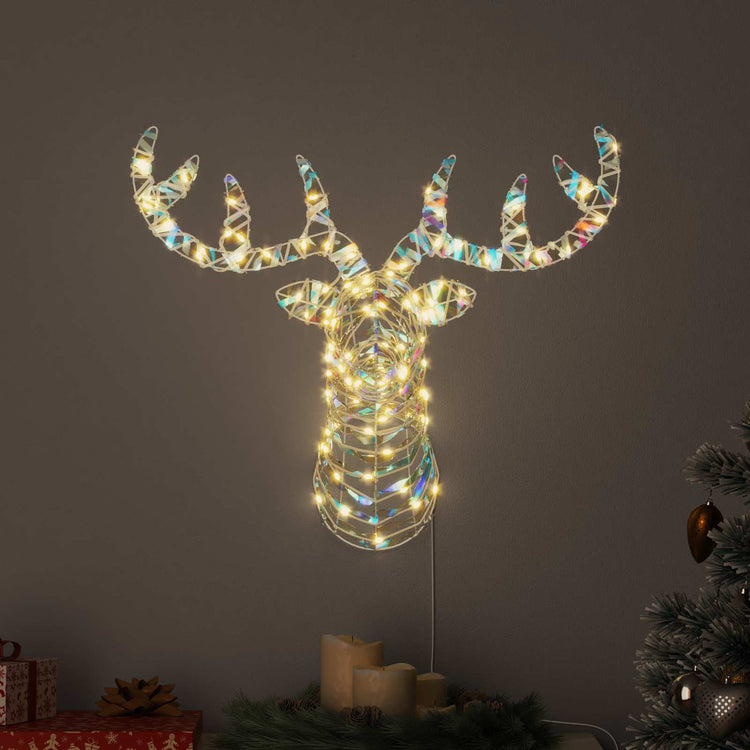VidaXL Rentier-Zugschlitten mit 140 LED warmweiß 68 x 36,5 x 62,5 cm Kappe