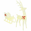 Vidaxx Rentier-Zugschlitten mit 200 LED warmweiß 70 x 26 x 130 cm Acryl