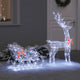 Vidaxx Rentier-Zugschlitten mit 200 LED kaltweiß 70 x 26 x 130 cm Acryl