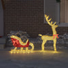 VidaXL Rentier-Zugschlitten mit 200 LED warmweiß 151 x 28 x 128,5 cm Stoff