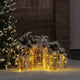 Vidaxxl Geschenkbox mit 60 LED 3 Stück warmweiß 20 x 20 x 20 cm Kappe