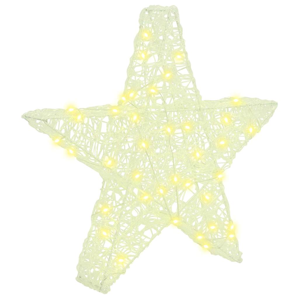 Vidaxl 3D-Ster mit 50 warmweißen LEDs 55 x 53,5 x 10 cm Acryl