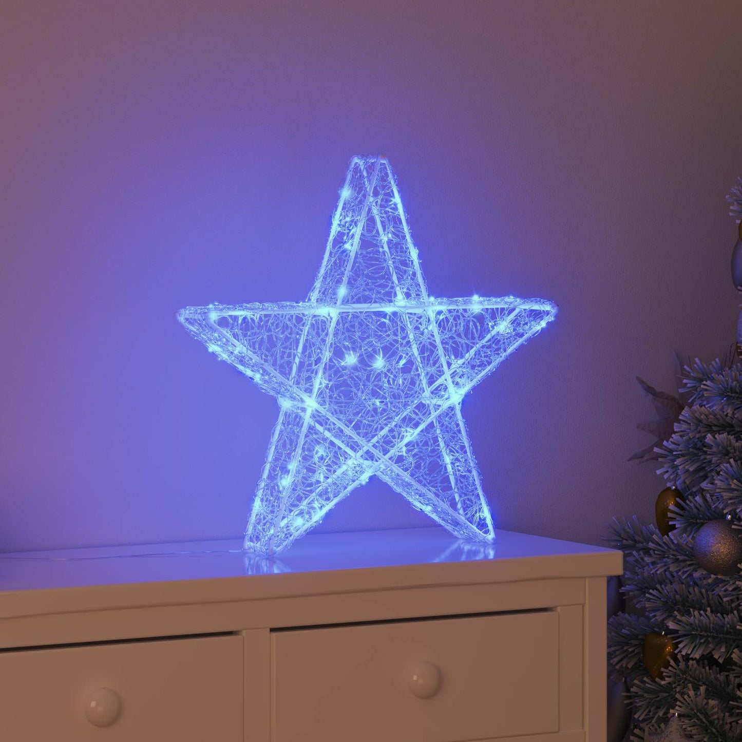 VidaXL 3D-Stern mit 50 LED blau 55 x 53,5 x 10 cm Acryl