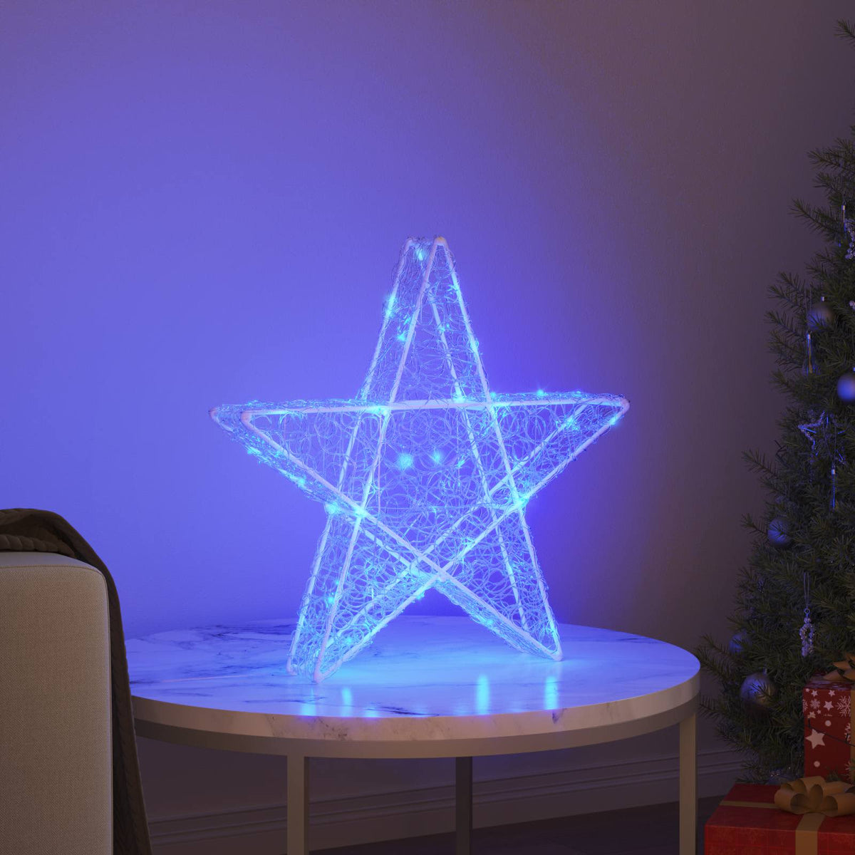 VidaXL 3D-Stern mit 50 LED blau 55 x 53,5 x 10 cm Acryl