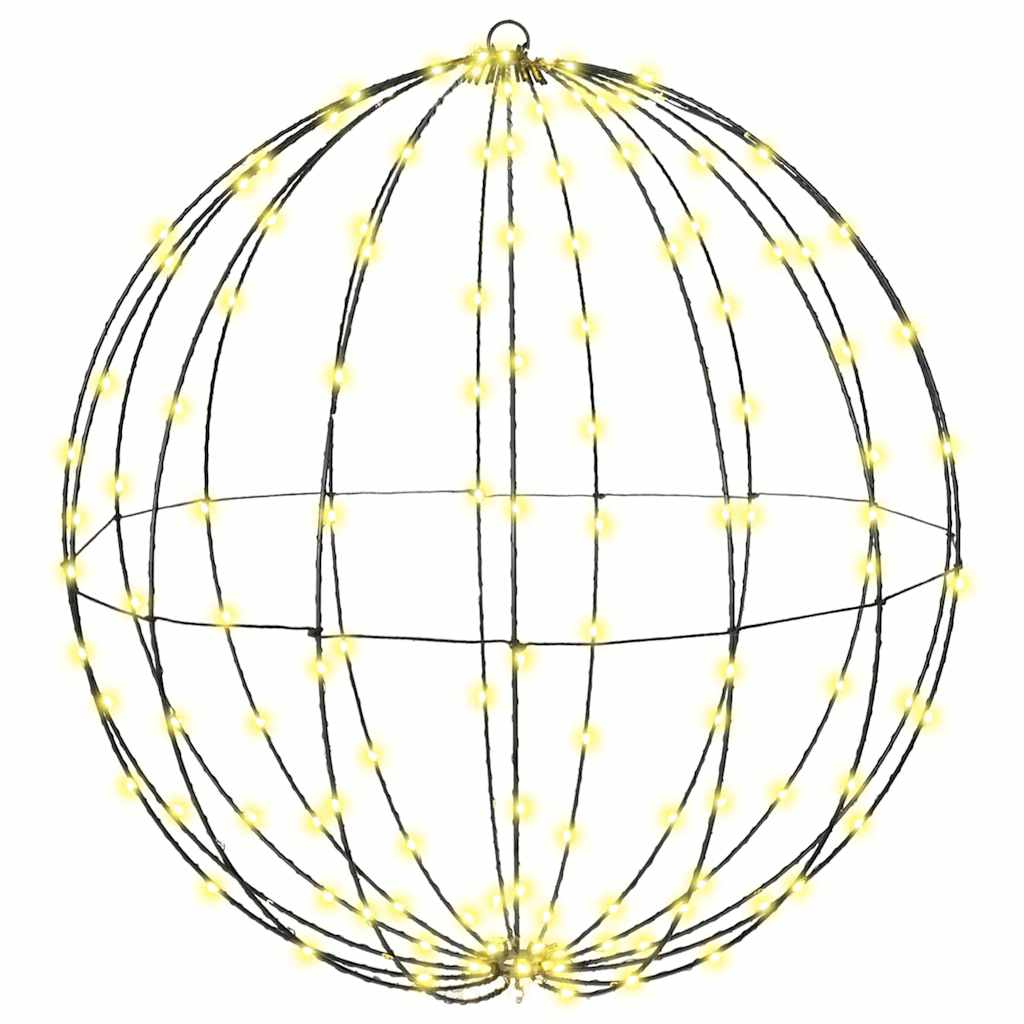 Vidaxxl Kugel mit 192 LED warmweiß 59,5 x 59,5 x 63 cm Metall