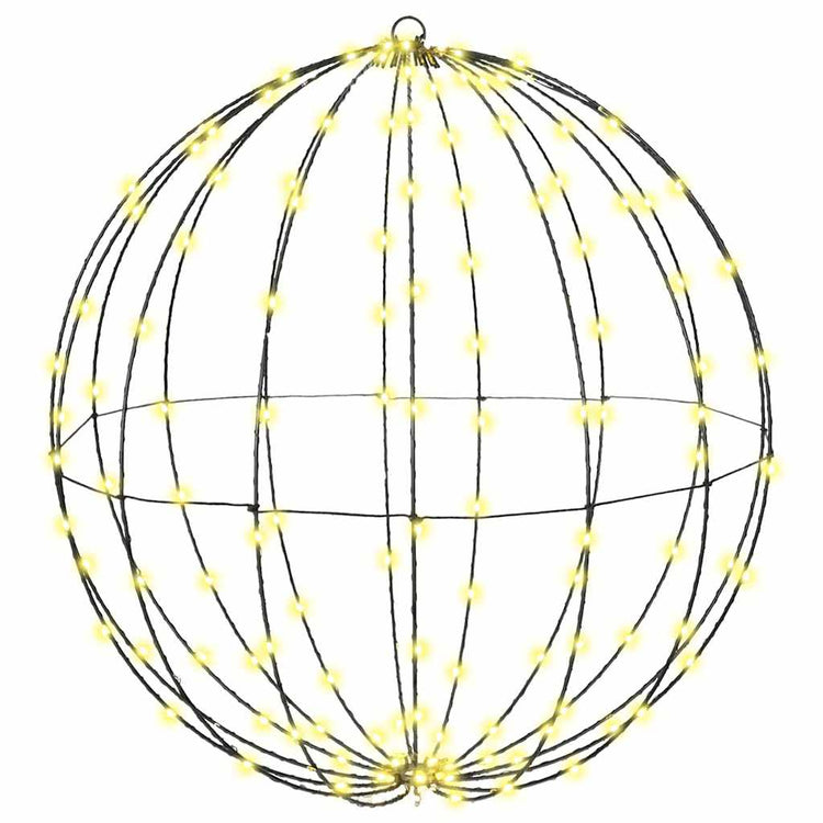 Vidaxxl Kugel mit 192 LED warmweiß 59,5 x 59,5 x 63 cm Metall