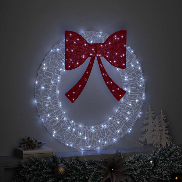 Vidaxx Kranz mit 60 LED kaltweiß 76 x 76 x 8,5 cm Acryl