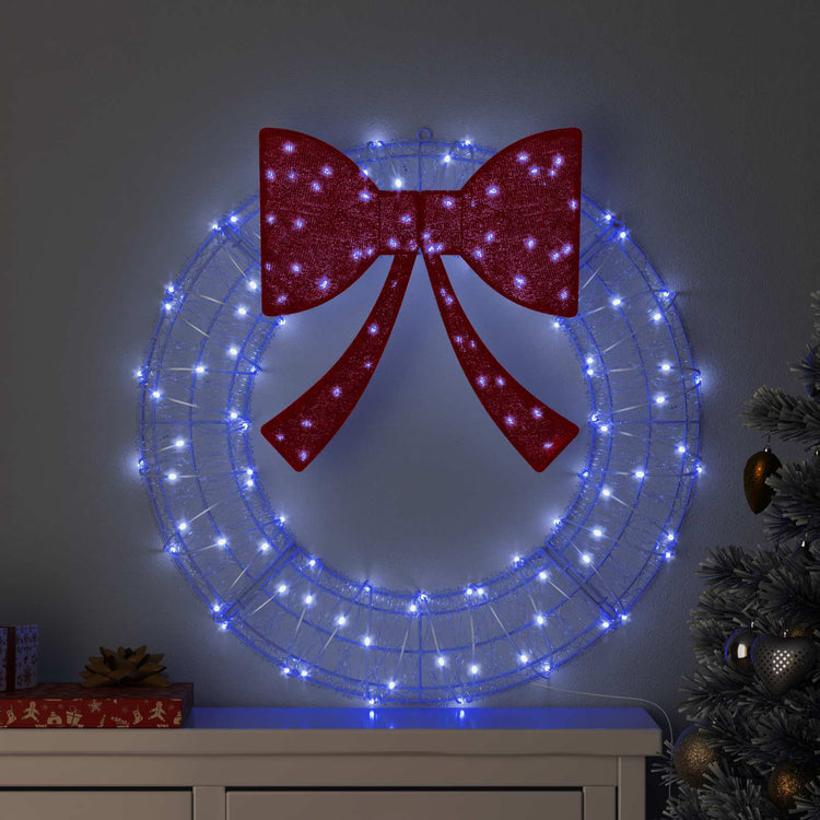 Vidaxx Kranz mit 60 LED blau 76 x 76 x 8,5 cm Acryl