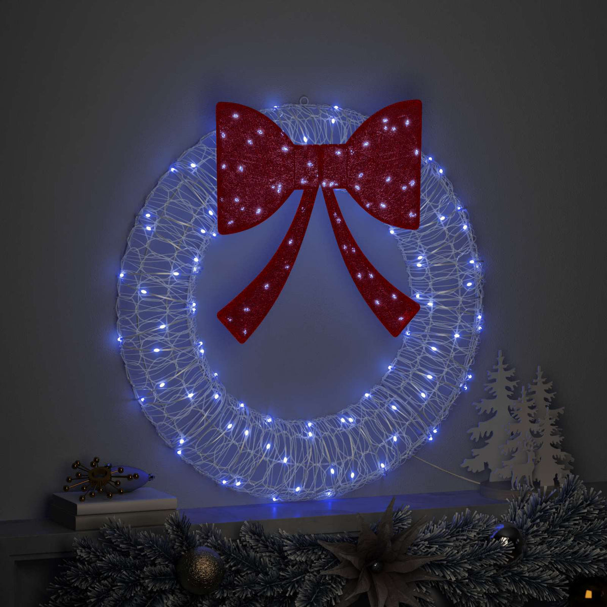 Vidaxx Kranz mit 60 LED blau 76 x 76 x 8,5 cm Acryl