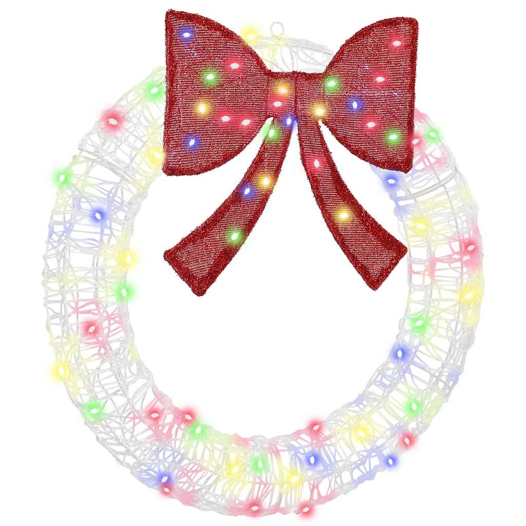 Vidaxx-Kranz mit 60 LEDs, mehrfarbig, 76 x 76 x 8,5 cm, Acryl