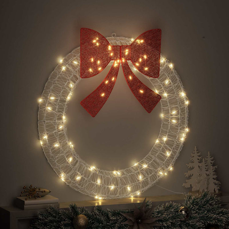Vidaxx Kranz mit 80 LED warmweiß 92 x 92 x 9,5 cm Acryl