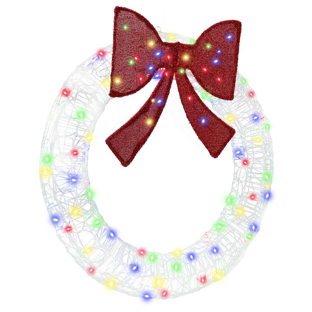 Vidaxx-Kranz mit 80 LEDs, mehrfarbig, 92 x 92 x 9,5 cm, Acryl