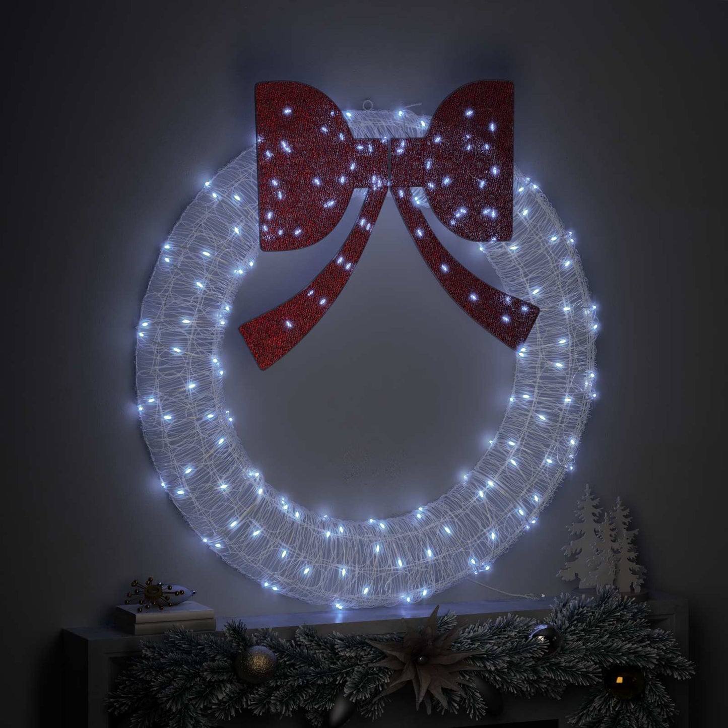 Vidaxx Kranz mit 150 LED kaltweiß 120 cm Acryl