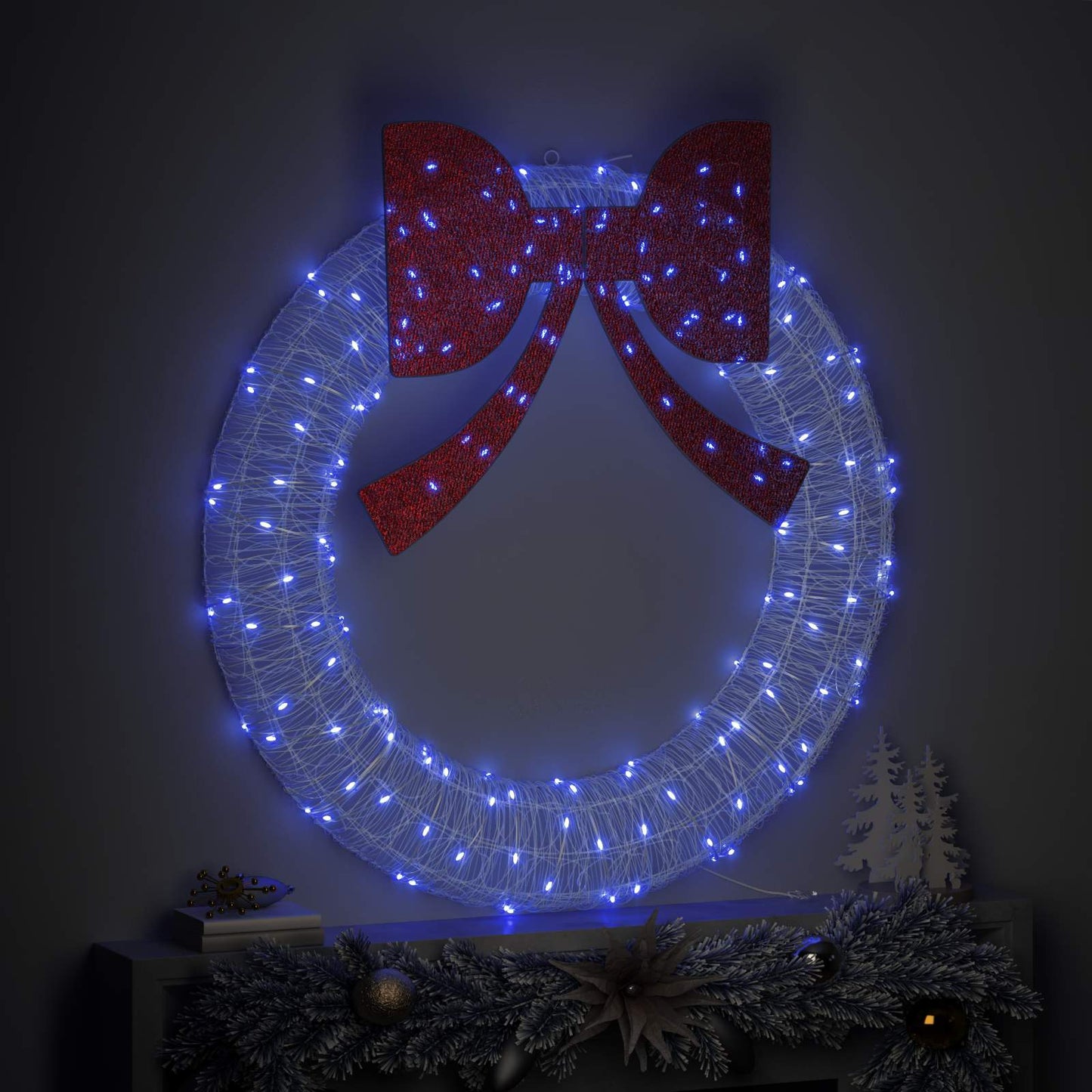 Vidaxx Kranz mit 150 LED blau 120 cm Acryl